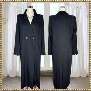 Nordstrom Grey Lab Trench Coat Black Double Breasted Medium